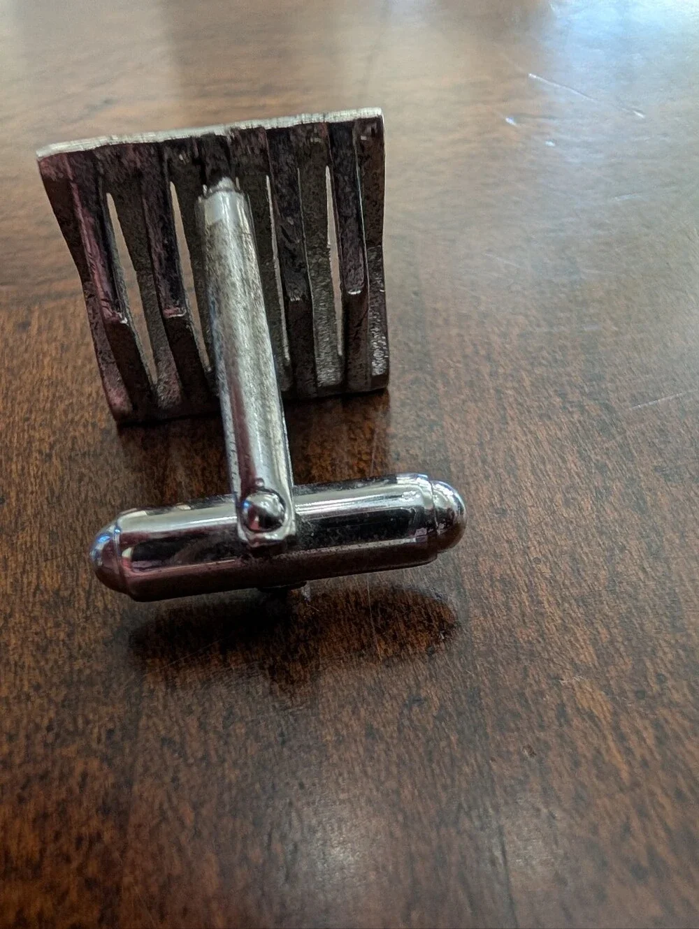 VINTAGE Anson Sterling Silver Modernist Cufflinks Linear Open Design Pat Pending